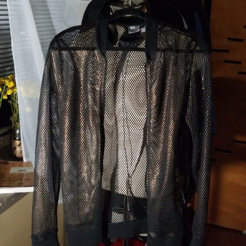 Men's Metallic Mesh Bomber Jacket